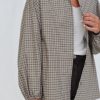 Oversized Long Sleeve Shirt In Brushed Plaid Cotton