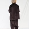 Dark Brown Cord Blazer Oversized Fit Offon Clothing