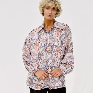 Oversized Tana Lawn Cotton Shirt Elian In Abstract