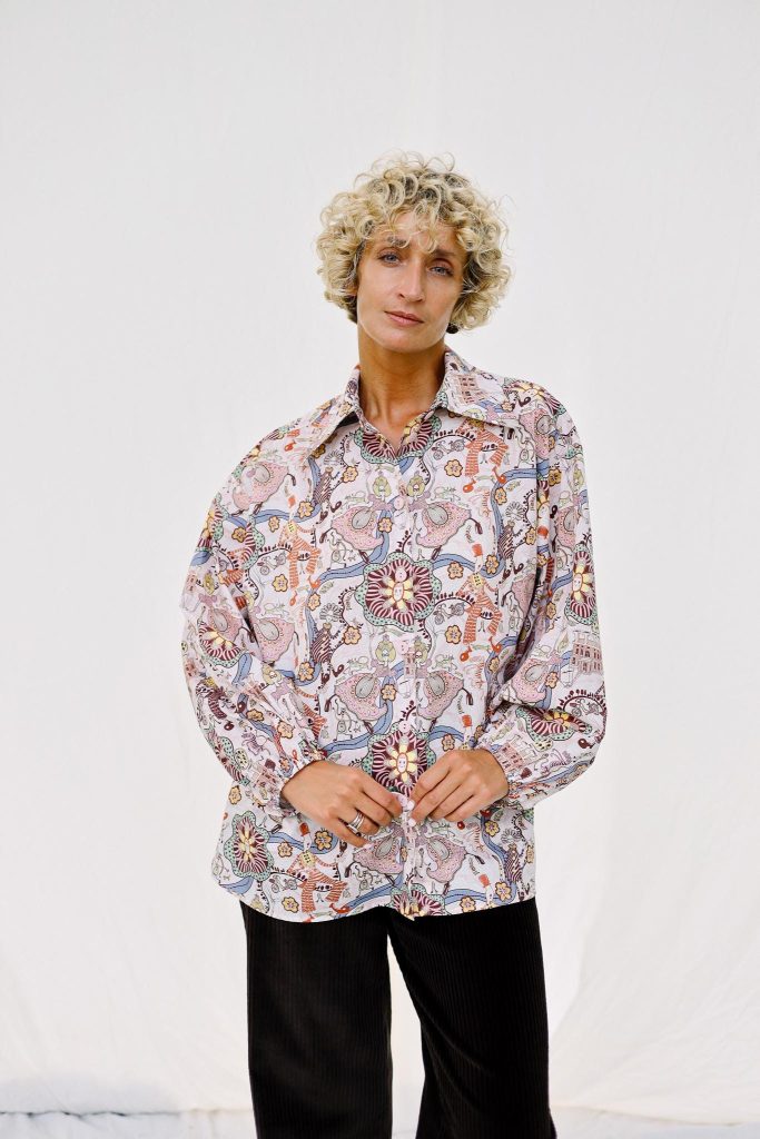 Oversized Tana Lawn Cotton Shirt Elian In Abstract