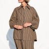 Oversized Long Sleeve Shirt In Khaki Stripes Elian