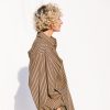 Oversized Long Sleeve Shirt In Khaki Stripes Elian