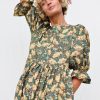 Handmade Puffy Sleeves Oversized Dress Nina In Clementina