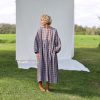 Oversized Linen Dress Greta In Bluebonnet Checks Handmade
