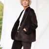 Dark Brown Cord Blazer Oversized Fit Offon Clothing