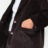 Dark Brown Cord Blazer Oversized Fit Offon Clothing