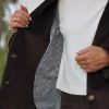 Dark Brown Cord Blazer Oversized Fit Offon Clothing