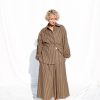 Oversized Long Sleeve Shirt In Khaki Stripes Elian